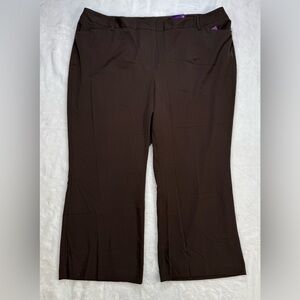 Lane Bryant Brown Houston Tailored Stretch‎ Dress Pants Size 28 Petite